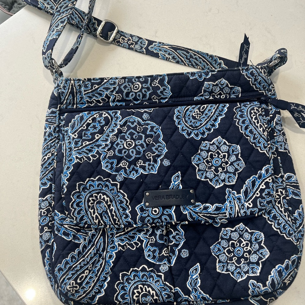 Vera Bradley Navy and Light Blue Paisley Crossbody Bag